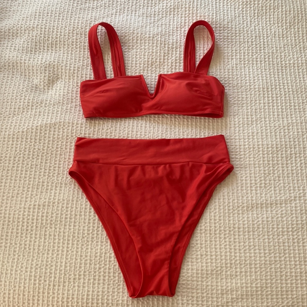 Aerie Red Bikini TOP ONLY